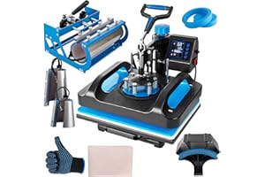 Topdeep Pro Heat Press 15x12 Inch, 8 in 1 Heat Press Machine with 30 OZ Tumbler Press, Swing Away T Shirt Pressing Machine, Combo Tumbler Heat Press Machine Sublimation for T-Shirt Hat Cap Mug Plate