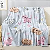 Cat Blanket Present for Girls, Kitten Throw Blankets Flannel Soft Warm Plush Cute Blanket for Girls Kids Women Cat Lovers for All Season Bed Couch Living Room Decor 50"x60"