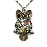 Fern & Filigree Steampunk Owl Necklace - Handmade - Unique Pendant for Women