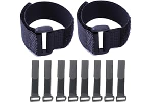 HUAPX Fastening Nylon Strap with Buckle,10Pack Reusable Self-Adhesive Hook and Loop Cable Securing Straps,Adjustable Cinch St