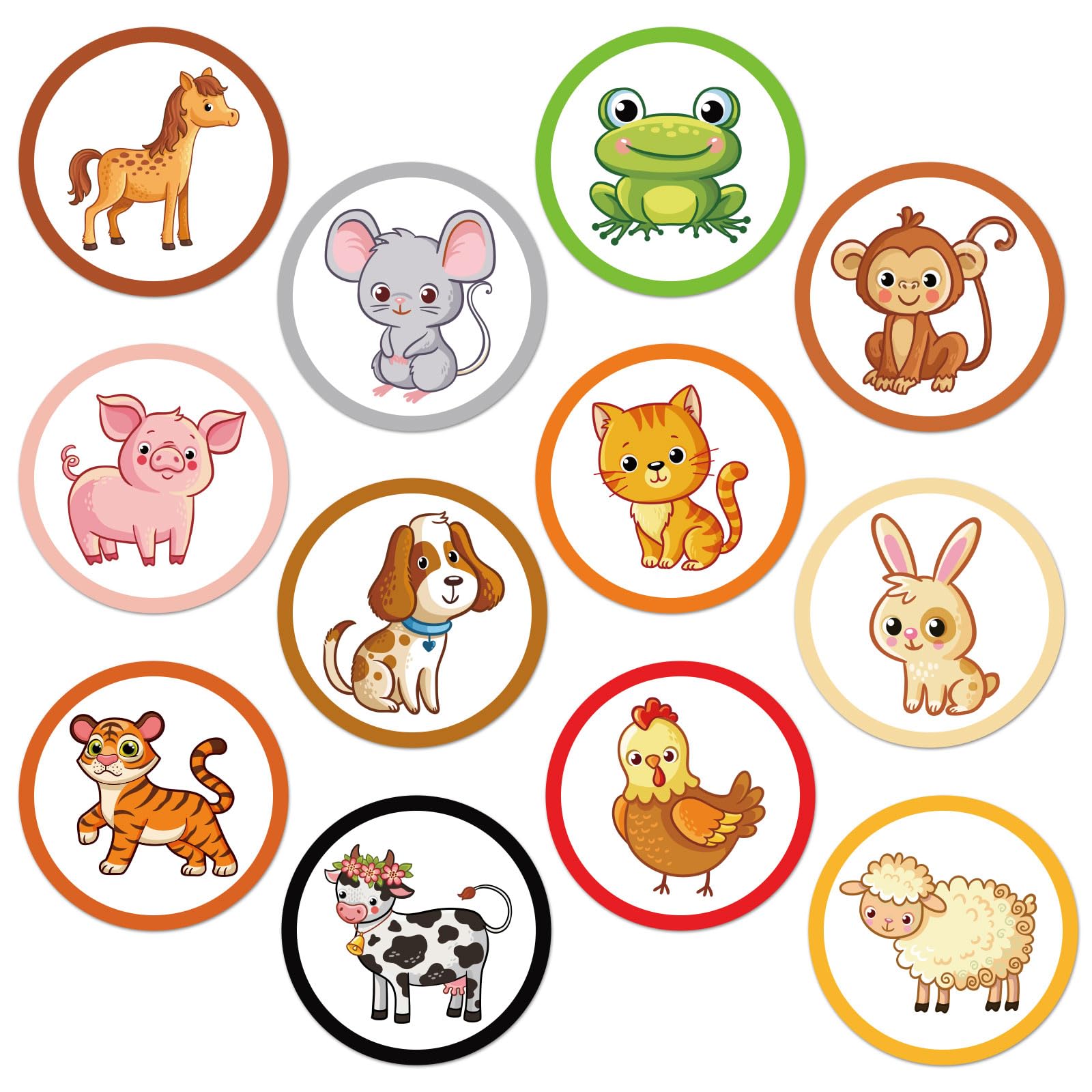 24pcs Potty Training Sticker, 12 Styles Toilet Target Potty Sticker Change Color Changing Pee Interesting Pig, Dog, Cat Potty Seat Sticker Chart Animal Reusable Potty Decal for Boy Girl Kid Toddler