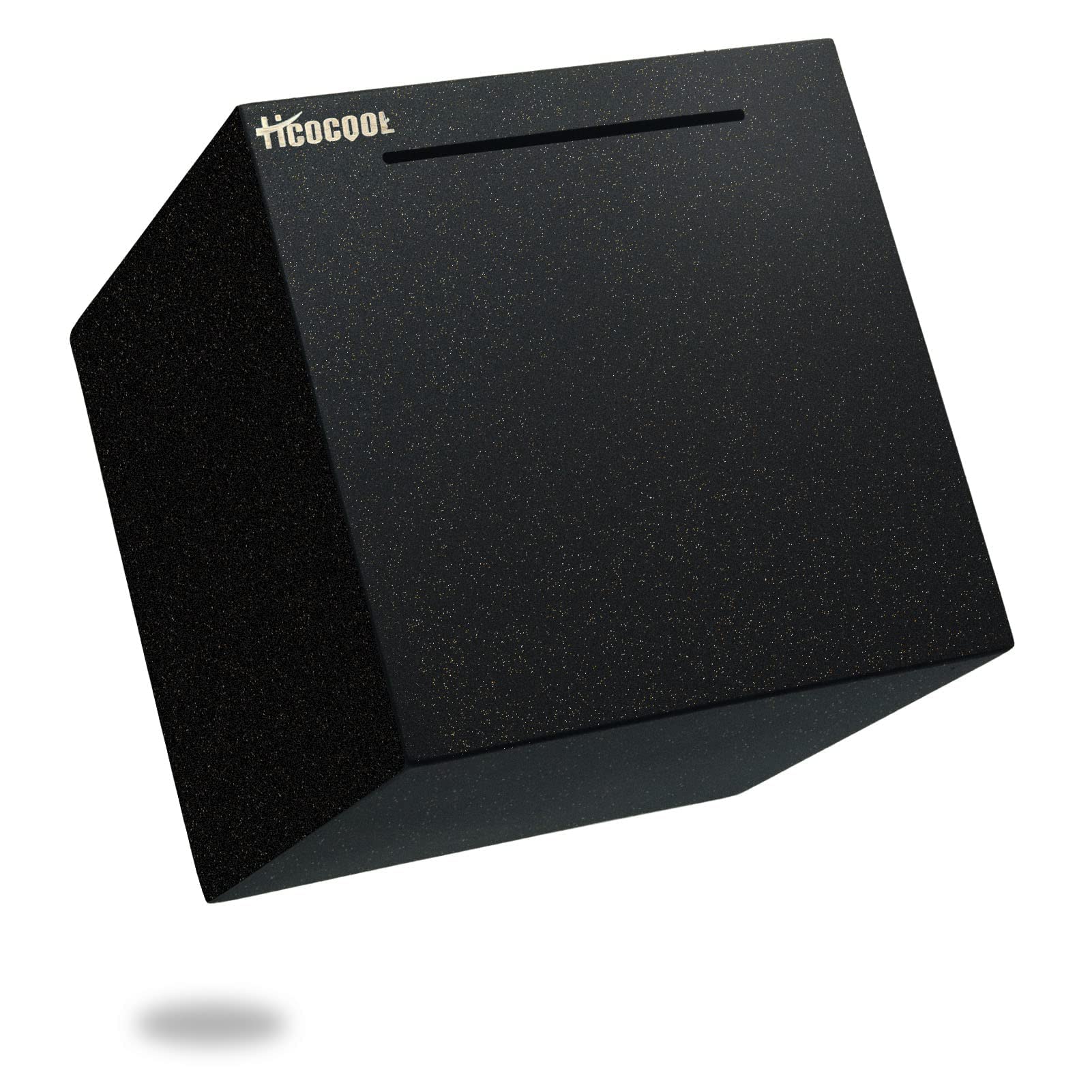 Hicocool Piggy Bank for Adults Must Break to Open, Stainless Steel Adult Piggy Bank for Real Money, Unbreakable Metal Money Bank for Cash Saving (15cm, Black)