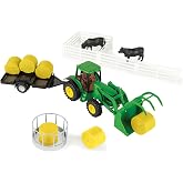 1/32 John Deere 21 Piece Haying Toy Set - LP84319 | 21 Pieces, Includes Tractor, Trailer, Farm Animals and More, Officially Licensed John Deere Toys, Ages 3 Years+