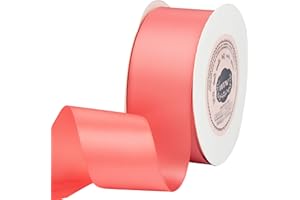 VATIN Double Face Light Coral Satin Ribbon 1-1/2" Continuous 25 Yards,Coral Polyester Fabric Ribbon use for Bows Bouquet, Gift Wrapping, Floral Arrangement Wedding Decoration