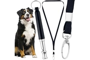 Winsyison Dog Whistle with Lanyard, Adjustable Ultrasonic Dog Whistle to Stop Barking, Professional Recall Dog Training Whistles Training Control Tools for Labradors Scottish Terriers Beagles- Black