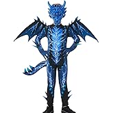 Dragon Costume Kids with Lightning Wings Mask Boys Dragon Costume Fun Dinosaur Outfit for Halloween Cosplay