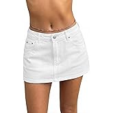 EMMIOL Women Denim Skort Skirt Stretchy Mid Waist Y2K Sexy Mini Skirts Dressy Casual Jean Skorts