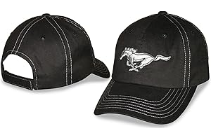 CHECKERED FLAG SPORTS Checkered Flag Ford Mustang Pony Logo CFS Unstructured Adjustable Black Hat/Cap