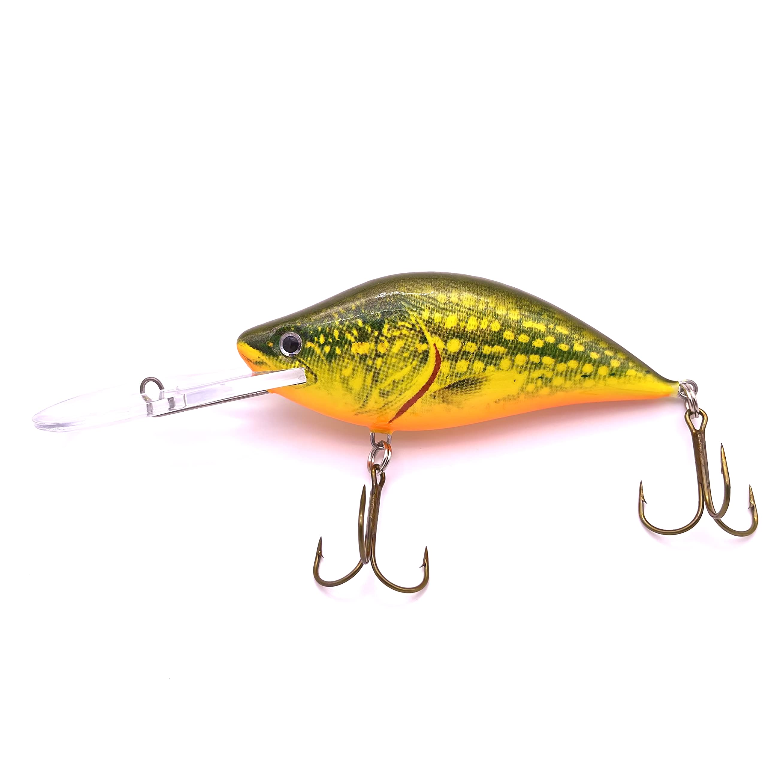 EVERBAY DORADO Wobbler Fishing Lure - Artificial Hard Crankbait - Fishing Tackle, Topwater Life-Like Swimbait for Pike Zander Trolling and Long Cast in Freshwater, Floating - HURON 11cm YPK