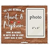 Aunt Picture Frame, Mothers Day Christmas Birthday Gifts for Auntie from Nephew, the Love Between An Aunt & Nephew Knows No Distance Photo Frame, 4 x 6 Inch Photo