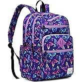 VASCHY School Backpack for Teen Girls, Bookbag Schoolbag Casual Daypack for High School/College/Women/Travel/Work Butterfly