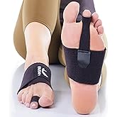 BioSkin Hammer Toe Straightener - Patented Toe Corrector for Women & Men, Corrector for Crooked or Curled Toes, Dorsal Drift, Floating Toes, Foot Pain Relief, 1 Compression Foot Wrap & 2 Toe Straps