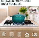 Overmont 26cm Enamelled Cast Iron Round Casserole Pot with Lid Green 5.5QT view 7