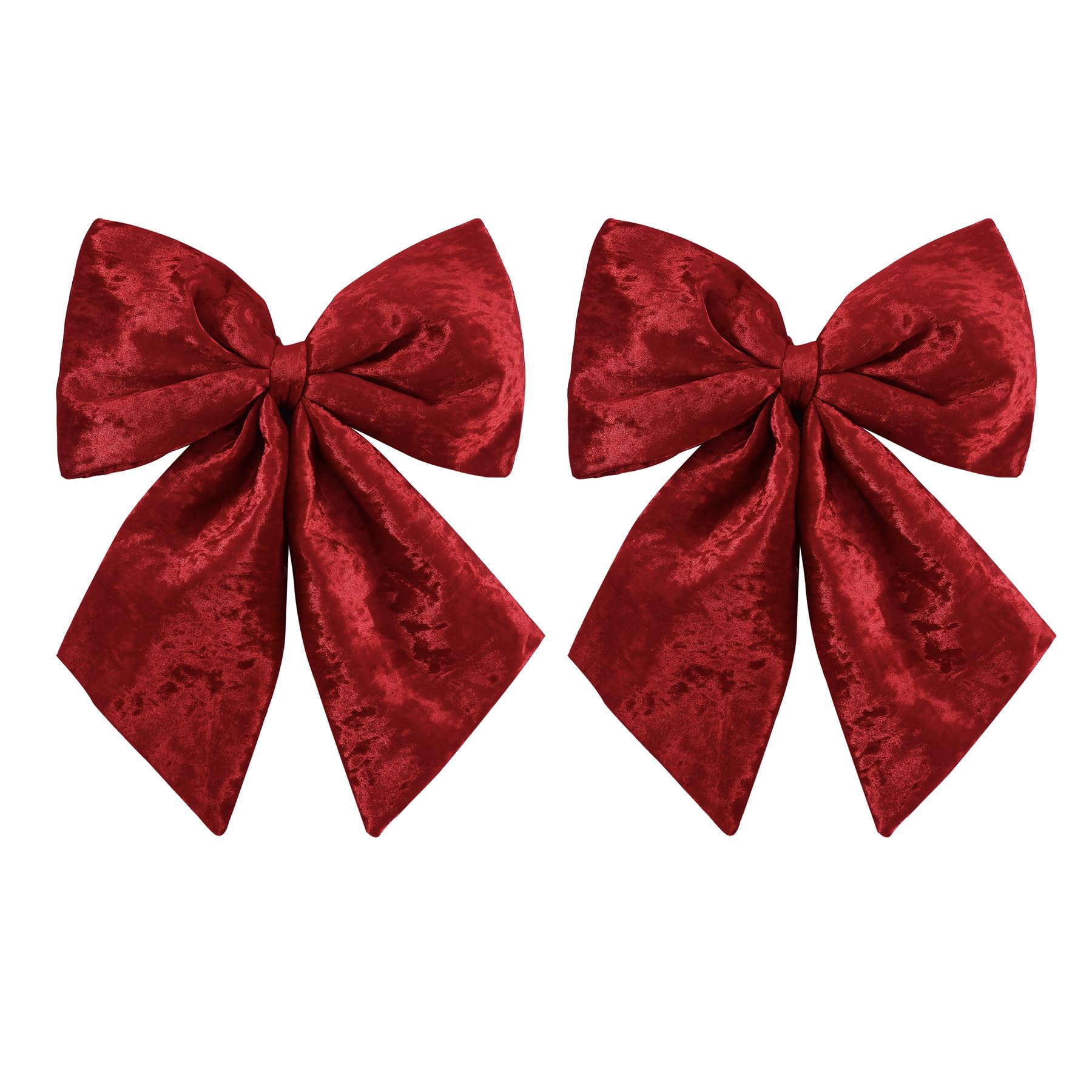 Photo 1 of ***MISSING ONE BOW***Large Plush Velvet Bows Set of 2 16-Inch Christmas Bow Tree Topper for Christmas Tree Decoration Door Window Decor (Burgundy)