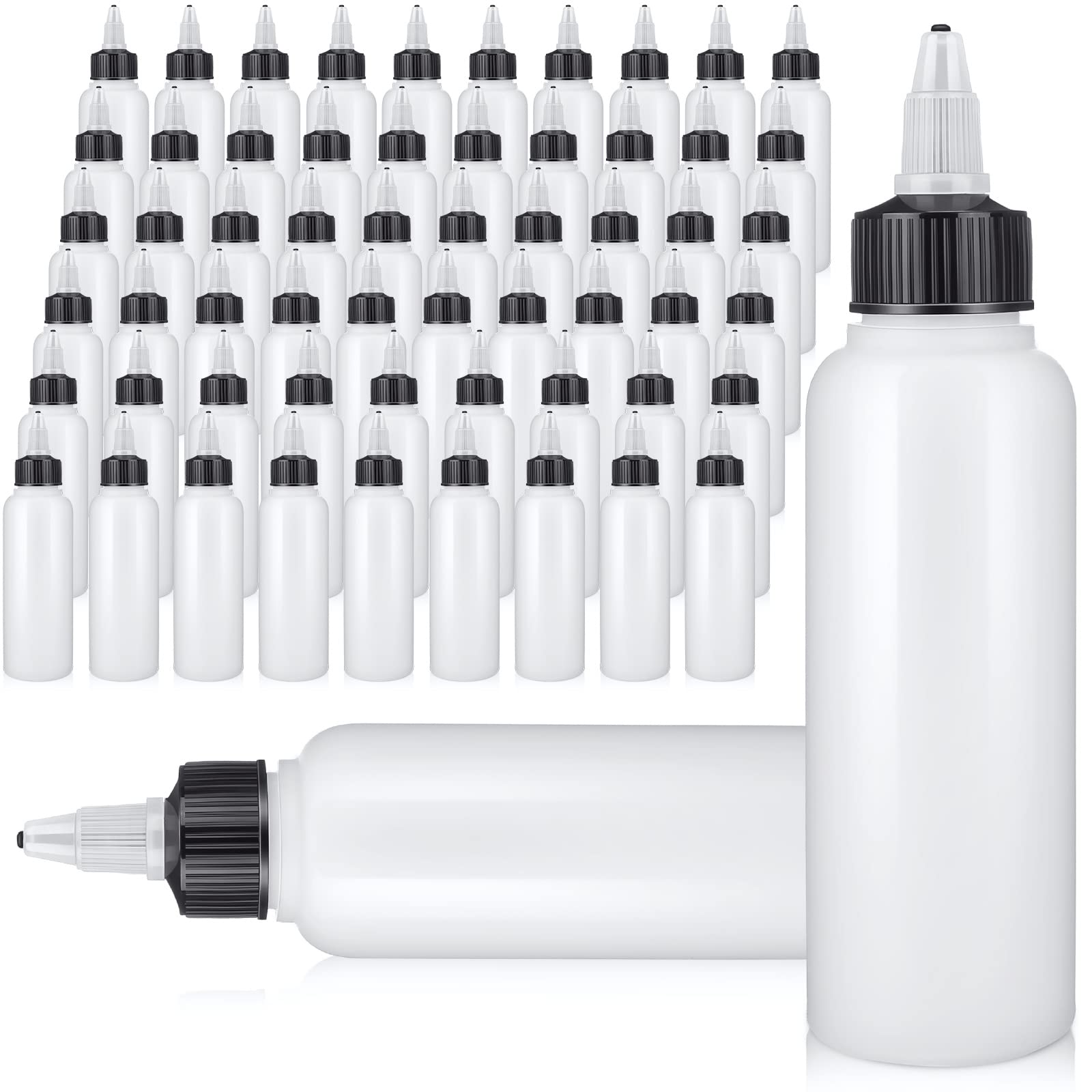 Photo 1 of Epakh 60 Pieces Plastic Squeeze Bottles 4 oz Condiment Dispensing Bottles with Twist Top Cap Sauce Squirt Empty Squeeze Containers for Condiment Cookie Decorating Sauces Arts Crafts Lab Oil