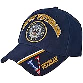 U.S. Navy Veteran Baseball Cap Naval Embroidered Blue Hat