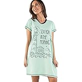 Lazy One Women's Nightgown, Funny V-Neck Sleep Shirt for Women, Novelty Pajama Shirts