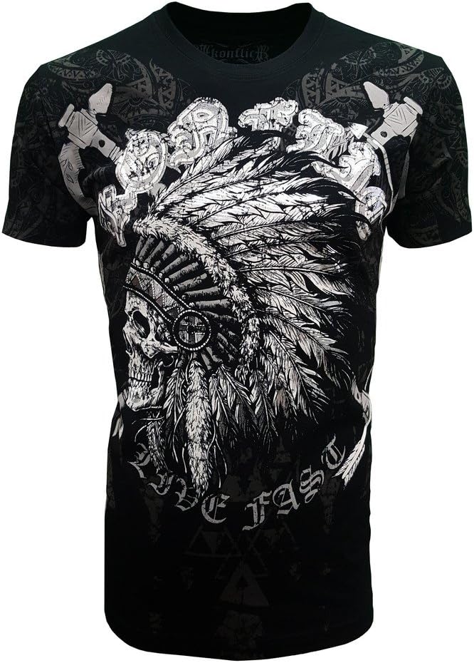Konflic Men's Skull Indian MMA UFC T-Shirt