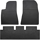 Matericuo Car Floor Mats Custom Fit for Tesla Model 3 2017-2023 Full Black Rubber Auto Liner Mats All Weather Protection Heavy Duty Odorless