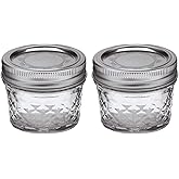 Ball Mason 4oz Quilted Jelly Jars with Lids and Bands, Set of 2