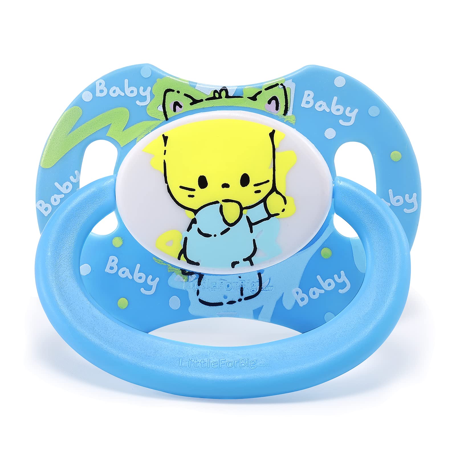 LittleForBig Bigshield Generation-II Adult Sized Pacifier Baby Cuties Pattern Blue Kitty