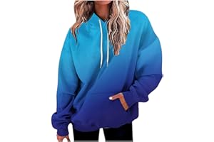 ZunFeo Trendy Hoodies for Women Drawstring Long Sleeve Pullover Tops Gradient Hooded Sweatshirts Fashion Y2k Clothes