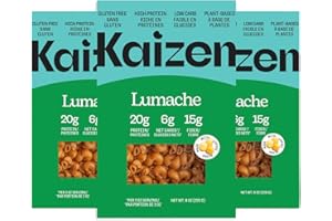 Kaizen Low Carb Keto Pasta Lumache - High Protein (20g), Gluten-Free, Keto-Friendly (6g Net), Plant-Based Lupini Noodles with