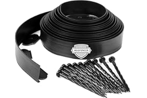 AggFencer 4 in x 25 Ft Garden Landscape Edging, No Dig Garden Edging Border Kit with 46 Pcs Spikes for Flower Bed Lawn Yard Grass Black