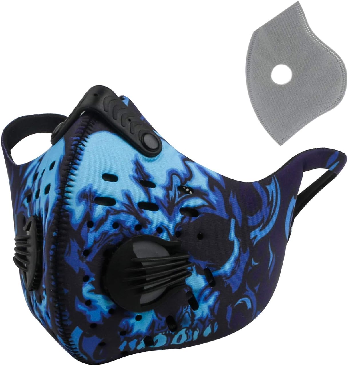 Dust Mask, Upgrade Activated Carbon Non Slip Anti Pollution Dustproof Mask with N99 Filter, Reusable Washable Face Mouth Cover Mask Respirator for Allergy Woodworking Mowing Running Cycling (Blue)