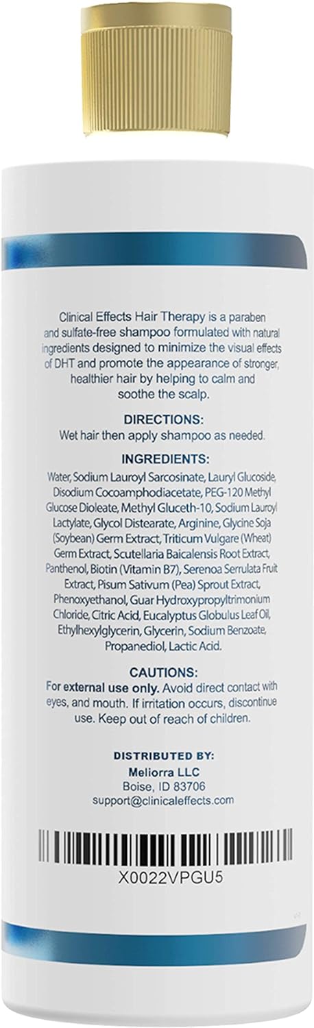 Clinical Effects: Hair Therapy Shampoo – Hair Growth Shampoo – 8 Fl Oz – All Natural, DHT Blocking Ingredients with Biotin, AnaGain and Baicapil - Hair Care and Hair Loss Solution for Men and Women: Beauty