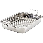 Farberware Classic Traditions Stainless Steel Roaster/Roasting Pan with Rack, 17 Inch x 12.25 Inch