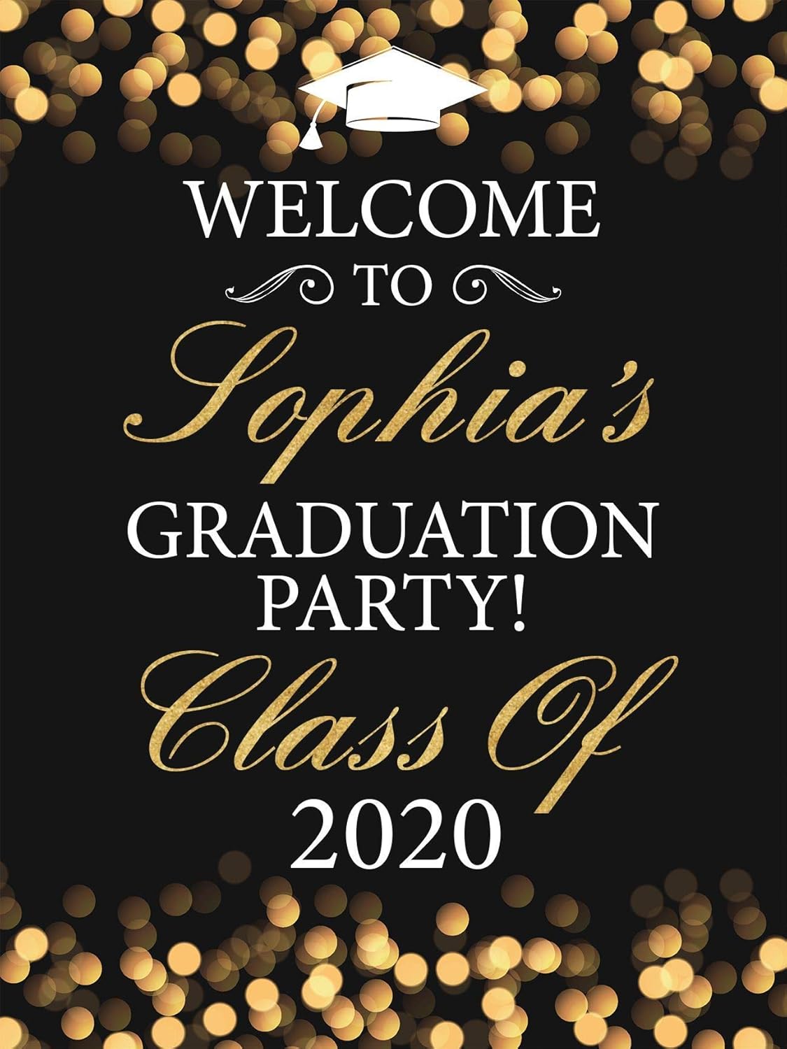 Amazon Com Gold Graduation Decorations 2020 Personalized Banners