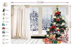 LB Christmas Tree Backdrops for Photography 9x6ft