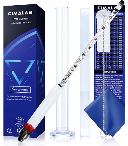 Upromax Proof Trail Spirit Hydrometer 200% – Glass Alcohol Scale With Heavy Duty Test Jar – Made In USA