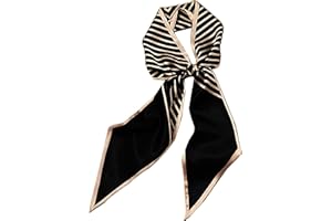 Clysoru Neck Scarf for Women Printed Hair Scarves Bag Scarfs Fashion Elegant Oblique Angle Design 59" X 5.9"