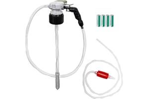 [LITE DELIGHT] Transfer Pump w/Auto-Stop Overfill Protection for Fuel, Water & More, 2.4 GPM, AA Battery Included, Ergonomic Nozzle, Universal & VP Racing Can Adapters, 51” Hose, PLUS a Manual Siphon