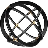 Everydecor Decorative Sphere for Home Decor - Black & Gold, Hand Painted, Modern Decorative Balls for Living Room, Bedroom, Kitchen, Bathroom, Office - Table Decorative Orbs for Centerpiece