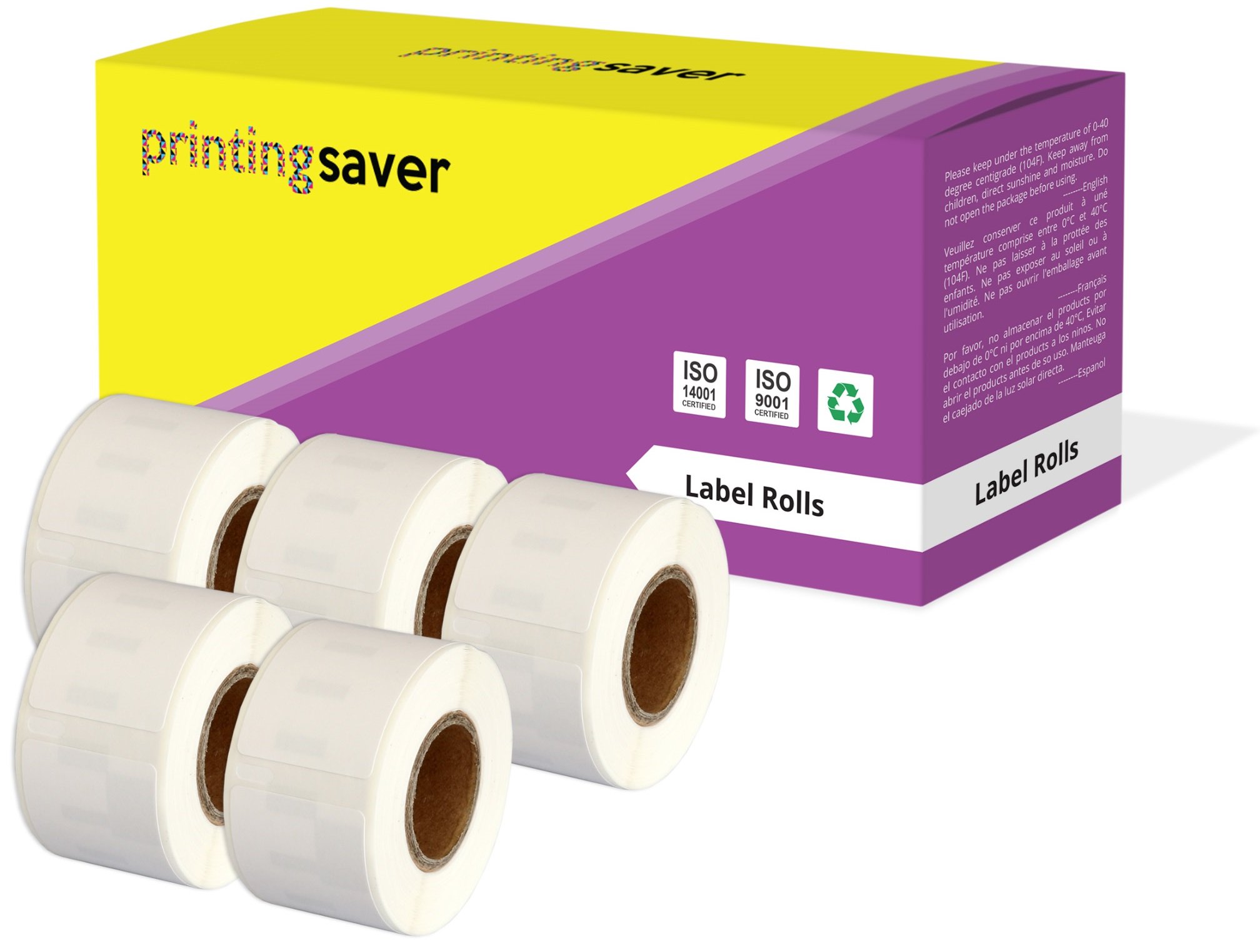 Printing Saver 5X 99010 28 x 89 mm Compatible Address Labels Rolls (130 Labels per Roll) for LabelWriter 310 320 330 4XL 400 450 Turbo/Twin Turbo/Duo & Seiko SLP Label Printers