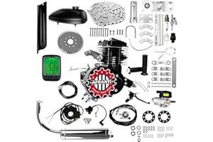 Afranti Updated 80cc Bicycle Engine Kit 2 Stroke Motorized Bike Motor Kit for 26" to 28" Bicycles Petrol Gas Powered Bicycle Motor Kit Upgrade with Digital Speedometer