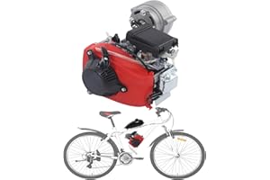 HCYHSLH 4-Stroke Gas Bicycle Motor, 53cc Bike Engine Kit, 1500w Petrol Clutch Output 6800rpm Rotational Speed Forced Air Cooling Hand-Pull Starting System for Adult Road Bikes 144f Model