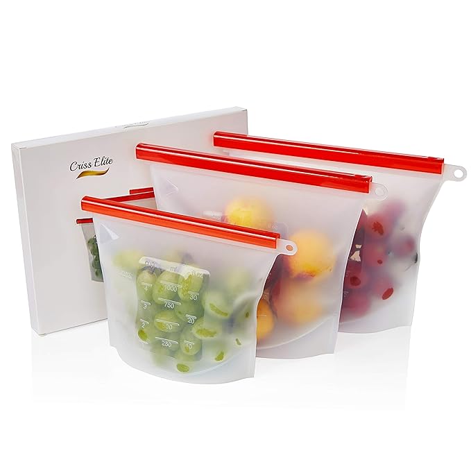 Bolsas de silicona reutilizables para almacenamiento de alimentos ...
