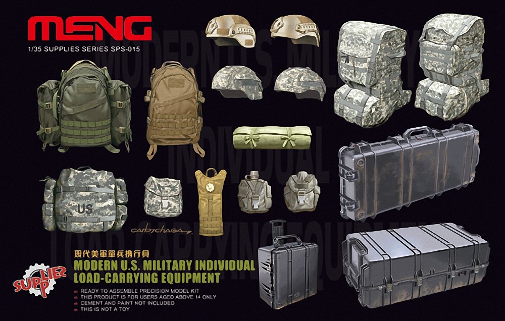 Meng 1:35 Scale Modern US Military Individual Load Carrying Equipment Model Kit (Multi-Colour)