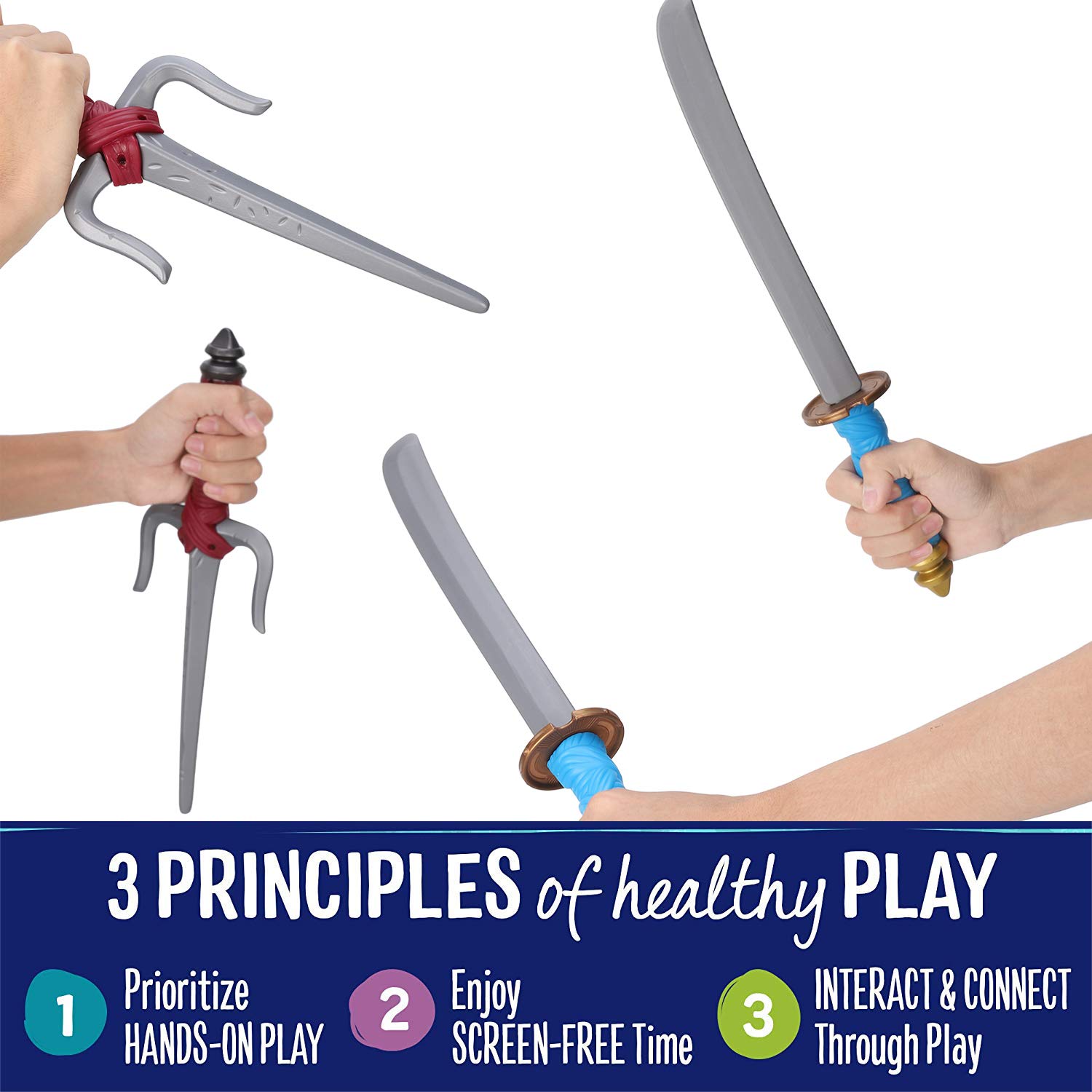 Liberty Imports Ninja Toy Weapons Kids Role Play Set with 2 Katana