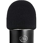 ienza® Windscreen for Blue Yeti Foam - Also Fits Other Large Microphones Such as MXL, Audio Technica and More - Quality Sponge Material to Act as a Pop Filter for Your Mic (Black)