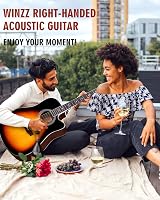 Winzz 4/4 Electro-Acoustic Guitar Sunburst 41 Inches Beginner Kit view 6