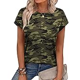 Alaroo Womens Summer Tops Short Sleeve Shirts Crew Neck Cute Trendy Tunic Blouses (S-3XL)