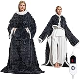 Wearable Heated Blanket, Luxury Faux Fur & Sherpa Electric Throw Blanket with Sleeves, Foot Pockets, Heated Robe for Women Men Gift, 3 Heat Levels & 12H Timer, ETL & FCC Certified, 52"x 72", Dark Grey