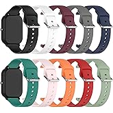 E ECSEM 10-Pack Bands Compatible for iTech Fusion 3 Smartwatch Watch Strap, Classic Flexible Silicone Adjustable Replacement Wristband, Multicolor Selection