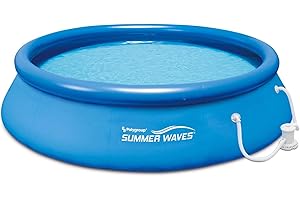 Summer Waves 12' Ft. Quick Set Inflatable Above Ground Pool with Filter Pump