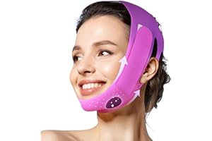 JUSRON V Line Face Tape Face Strap, Soft Silicone Chin Strap for Women and Men 23-27 Inches (Purple)